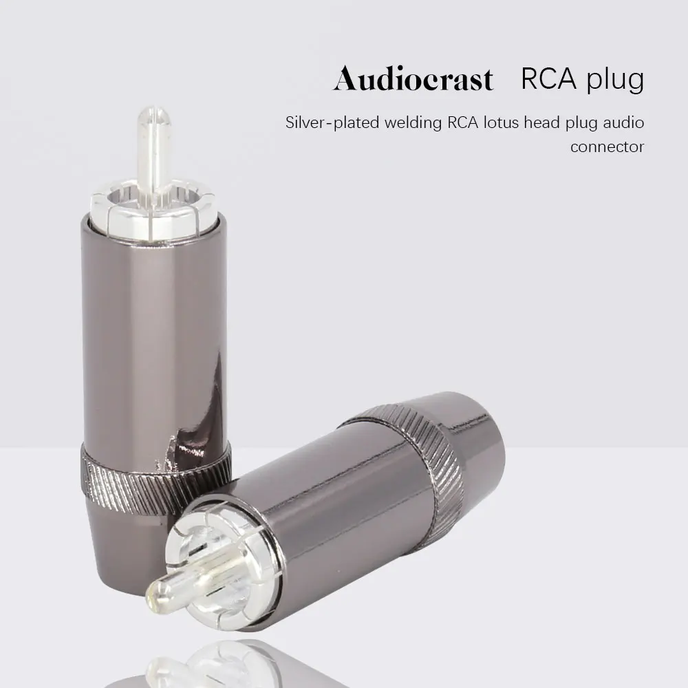 

Аудиокабель Audiocrast, аксессуары для динамиков, разъем Rca, посеребренный сварочный аудиоразъем Rca Lotus для кабеля 8 мм
