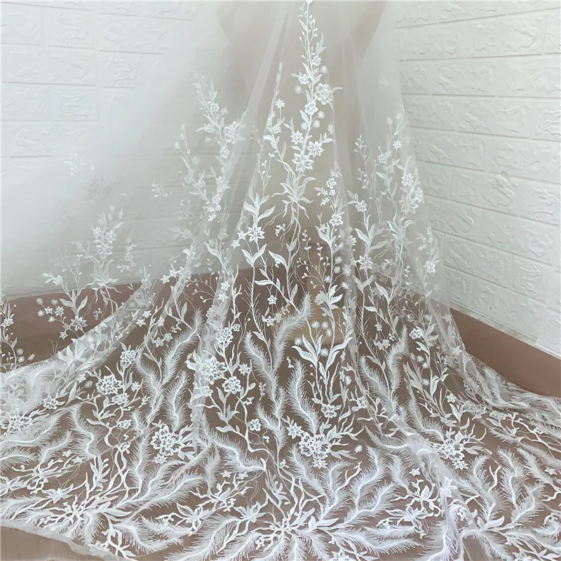 Белое изысканное цветочное Сетчатое свадебное платье невесты вышивка