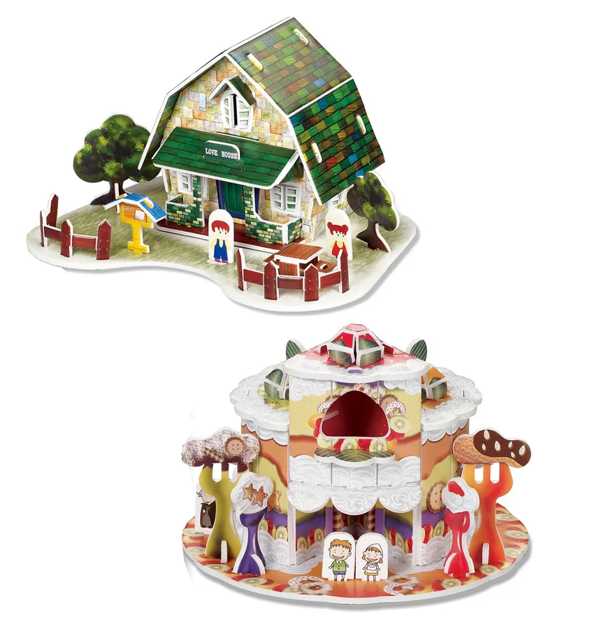 Пазл 3d трехмерный для детей и родителей комбинация животных миниатюрный сделай