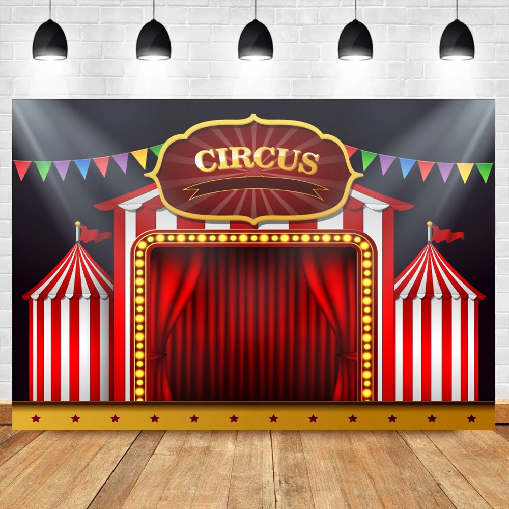 Baby Circus Cruise Stage Tent Red Curtain Birthday Party Play Show Portrait Photo Backdrops Photography Backgrounds Studio | Электроника