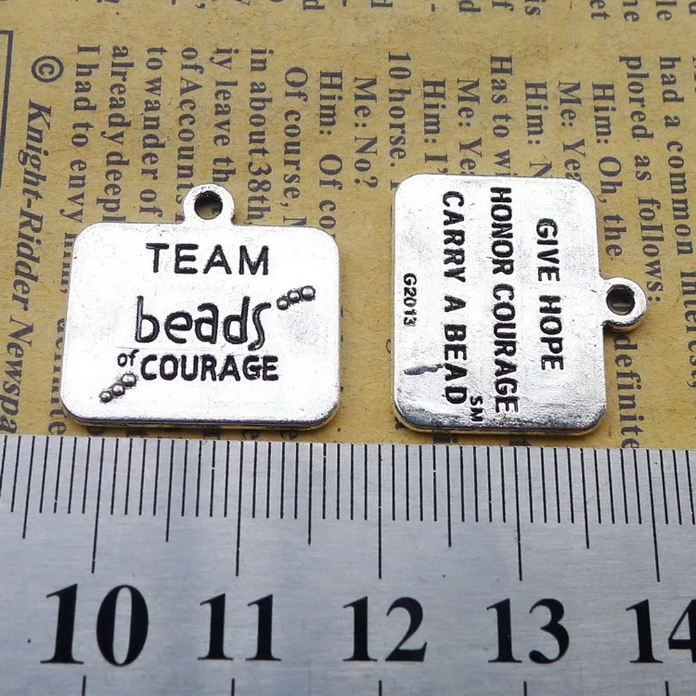 

80pcs Courage Charms 20mm x 21mm DIY Jewelry Making Pendant antique silver color