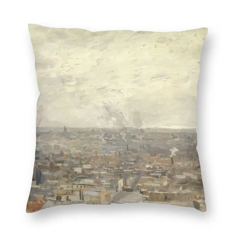 

Soft View From Montmartre By Vincent Van Gogh Throw Pillow Case Decoration Custom Cushion Cover 40x40cm Pillowcover for Sofa