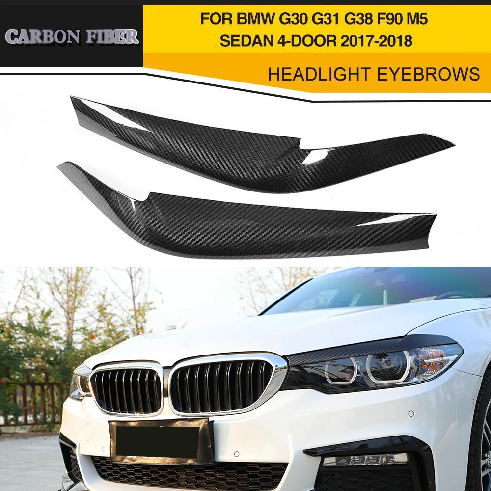 Накладки на передние фары из углеродного волокна для BMW G30 G31 G38 F90 M5 2017 2018