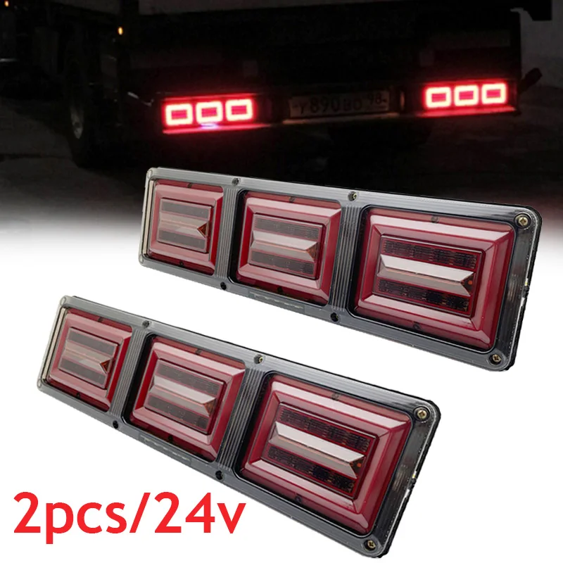 

24v Universal Waterproof Car Truck LED Rear TailLight Warning Lights Rear Lamp Flow Steering brake reversing traffic fog lamp