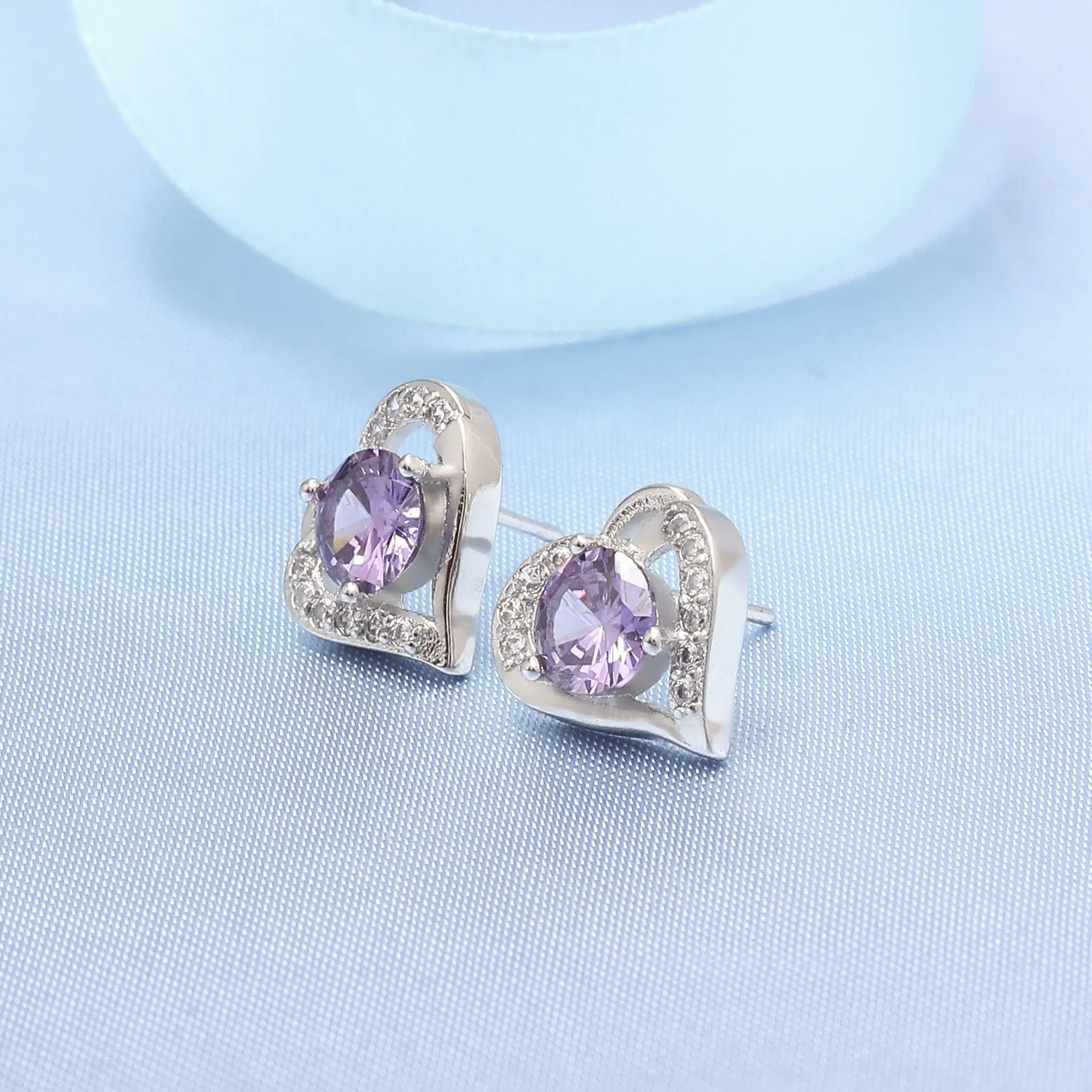 Женские серьги-гвоздики из стерлингового серебра 925 пробы модные романтические