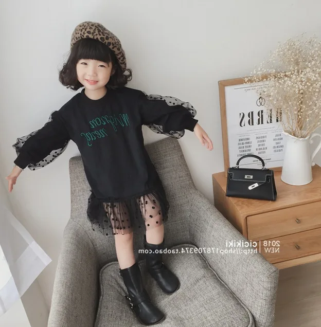 Детское фатиновое платье с длинным рукавом на возраст 6 7 8 лет | Детская одежда и