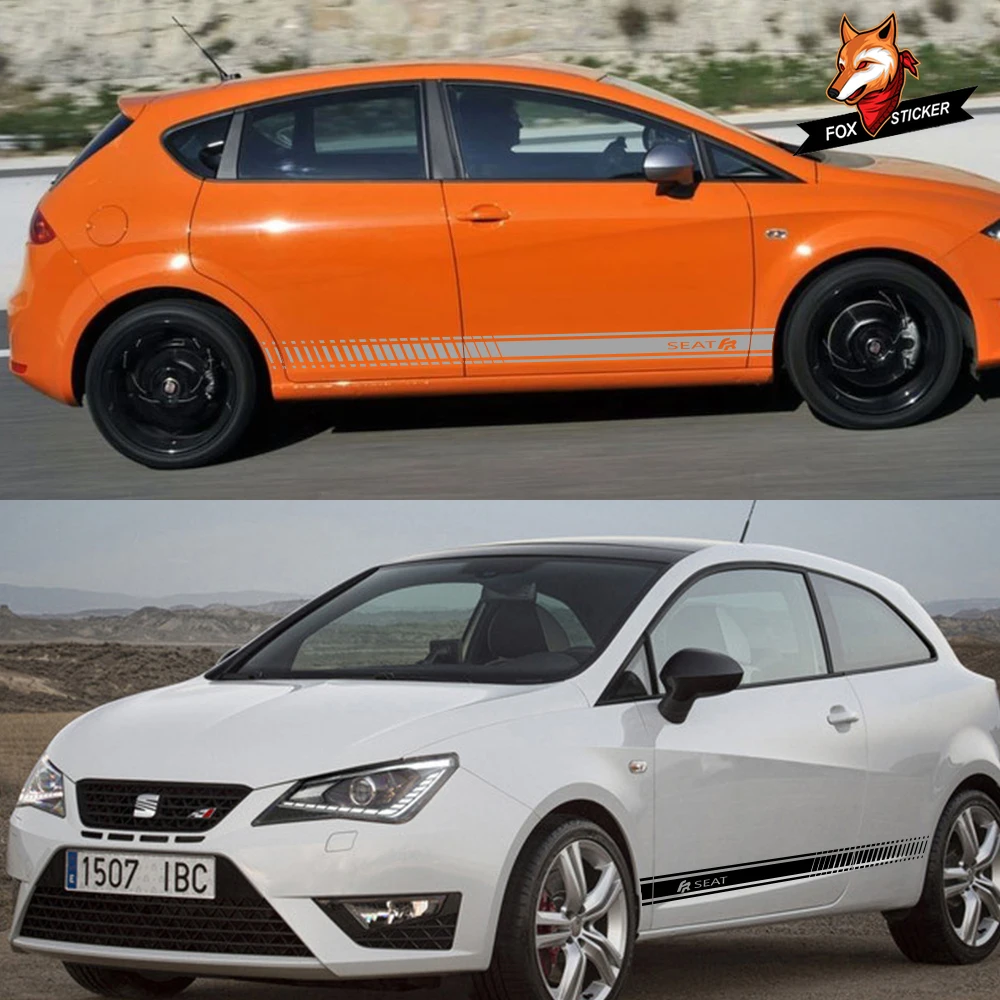 Наклейки на дверь и боковую юбку 2 шт. наклейки для Seat FR Leon MK3 MK2 Tarraco Ibiza 6J 6L Altea Ateca