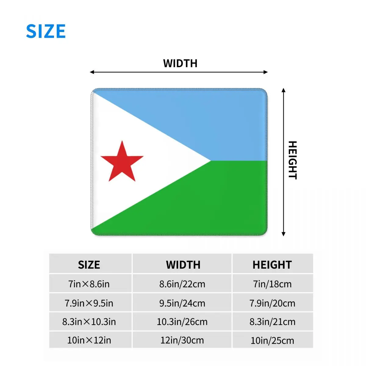 Водонепроницаемый коврик для мыши с изображением флага Джибутийского |