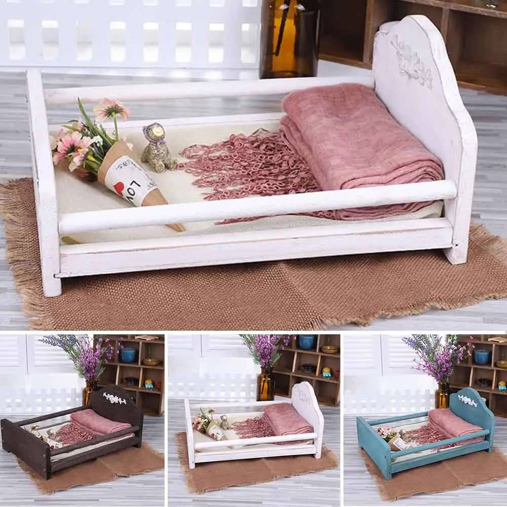 

Photo Shoot Gift Baby Wooden Bed Sofa Basket Background Detachable Home Crib Posing Bedroom Photography Props Parent Child