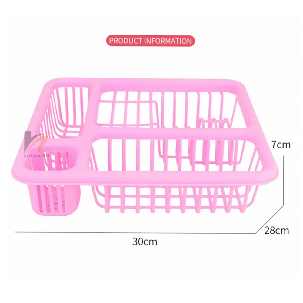 

19PCS Tableware Dishes Plates Bowls Cups Knife Fork Spoon Cookware Kitchen Drainer Cook Dry Rack Tool Pretend Play Toy for Kids