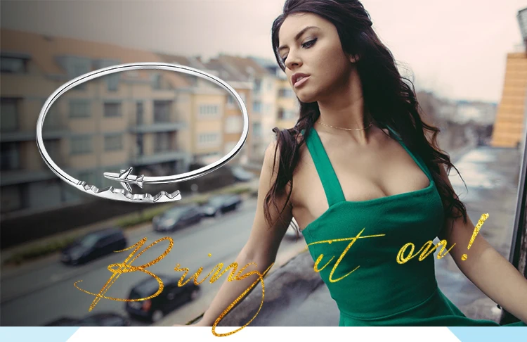 JewelryPalace 925 пробы серебро World Travel сувенир самолет Регулируемый Открытый браслет для Для женщин в качестве подарков