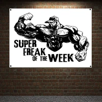 muscular hunk banner wall art man body building wallpapers tapestry hanging painting bodybuilding show poster gym home decor d4