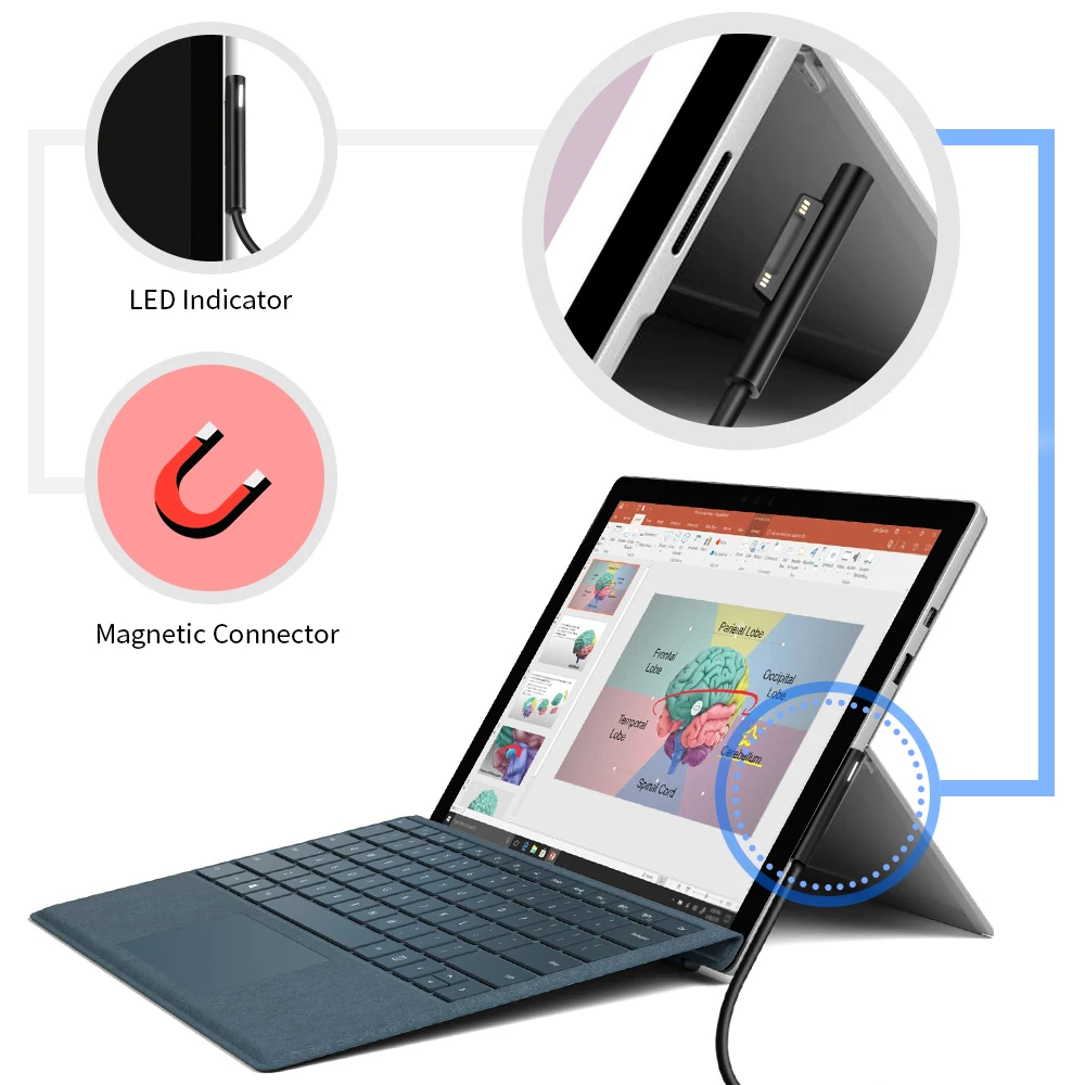Зарядный кабель PD 15 в USB Type C адаптер переходник для ноутбука Microsoft Surface Pro 7/6/5/4/3/GO/BOOK