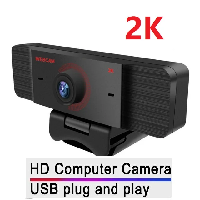Веб-камера 2K Full HD веб-Камера Встроенный микрофон вращающийся USB разъем авто-фокус