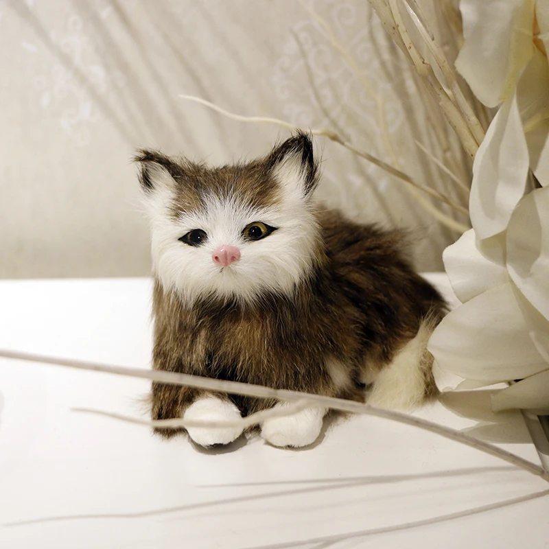 Супер кавайная имитация котов плюшевая игрушка Сидящая кошка котята набивная