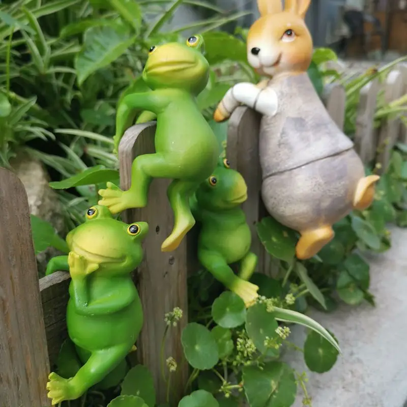 

4pc Cartoon Rabbit Frog Set Flower Pot Garden Decoration Crafts Home Decoration Suppiles