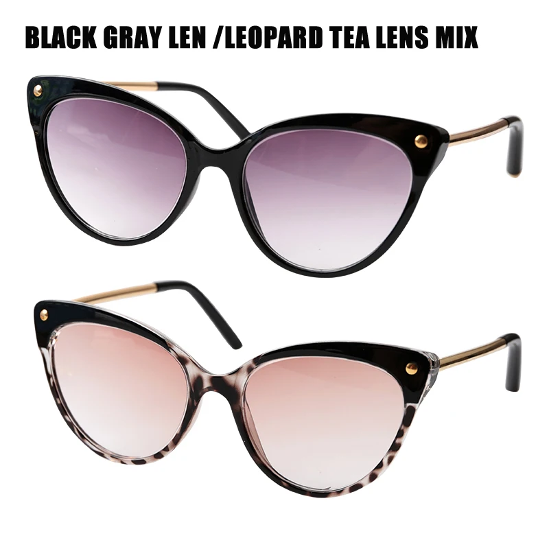 Gray Lens Tea Len SOOLALA TR90 кошачий глаз очки для чтения с анти-голубым светом женские полуоправы пресбиопические очки для чтения защита компьютера - Цвет оправы: Gray Lens Tea Len