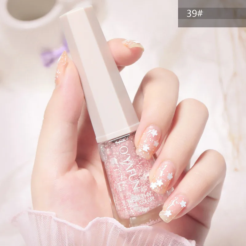 10Ml Solid Color Nail Polish Free Baking Long Lasting Waterproof Quick-Drying Non-Toxic Tasteless 40 Colors Sequins | Красота и