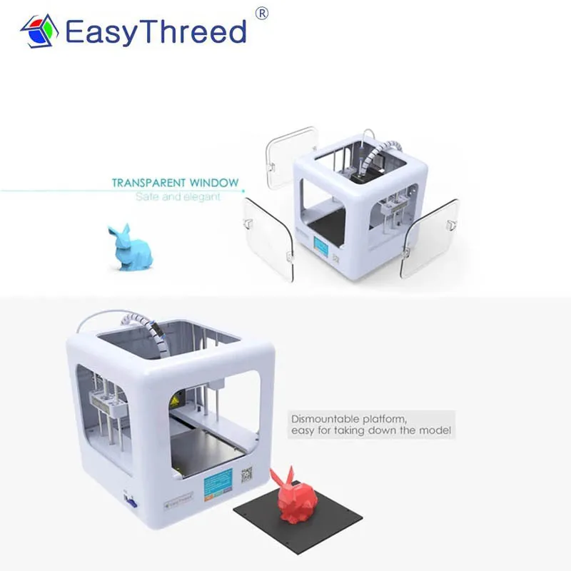 EasyThreed ET-4000+ Upgraded FDM Mini 3D Printer with 2.8inch LCD Touch Screen Desktop 3D Printing for Children Kids Education