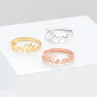 Индивидуальное серебряное кольцо с именем, искусственное серебро и позолоченные кольца 18 карат, персонализированные именные ювелирные изделия
