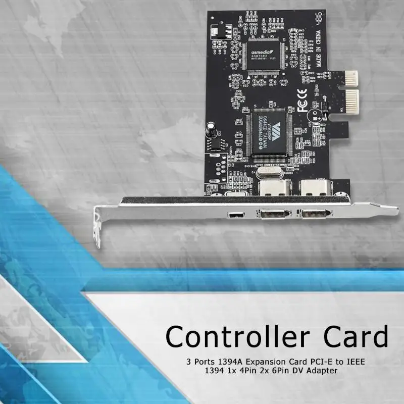 3 порта 1394A карта расширения PCI E 1X к IEEE 1394 DV видео адаптер 1x 4Pin 2x 6Pin контроллер для