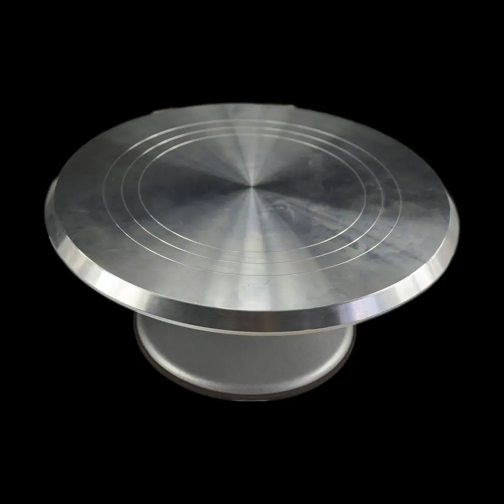 Round Rotating Cake Platform Stainless Steel Swivel Plate With Silicone Base Durable Revolving Decoration Stand | Дом и сад