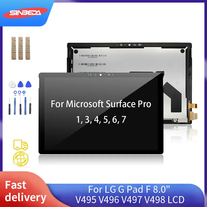 

100% тестовый ЖК-дисплей для Microsoft Surface Pro 1, 3, 4, 5, 6, 7, ЖК-дисплей кодирующий преобразователь сенсорного экрана в сборе, 1886, 1807, 1796, 1724, 16311514