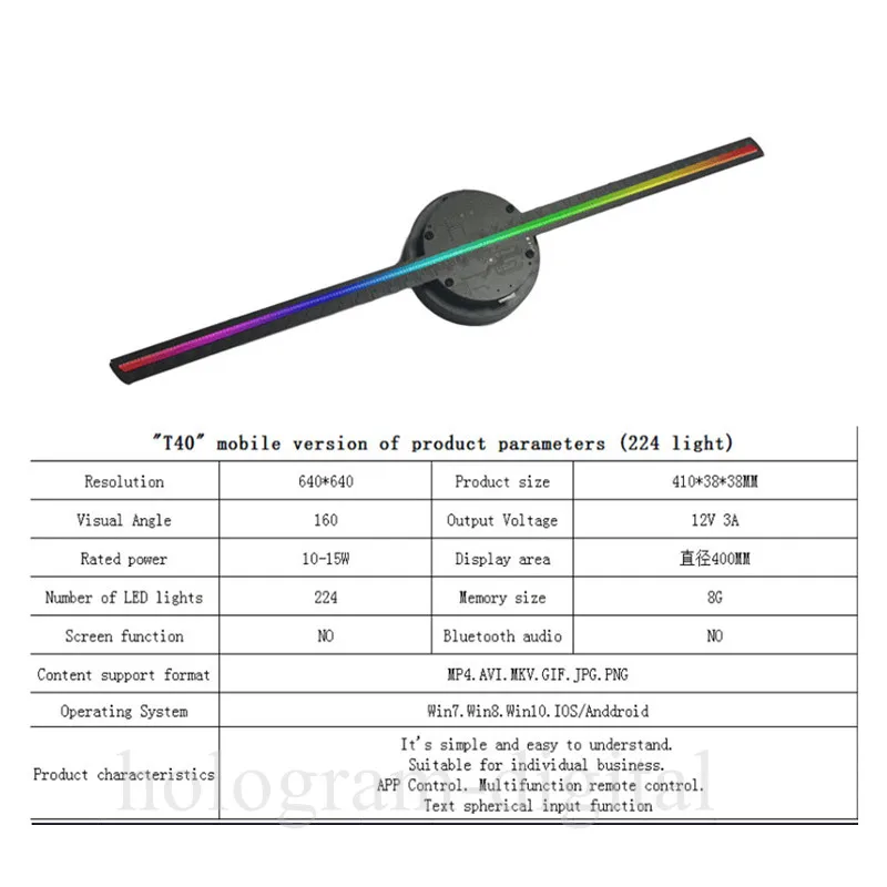 Рекламный экран голограмма вентилятор светодиодные светящиеся знаки 3d