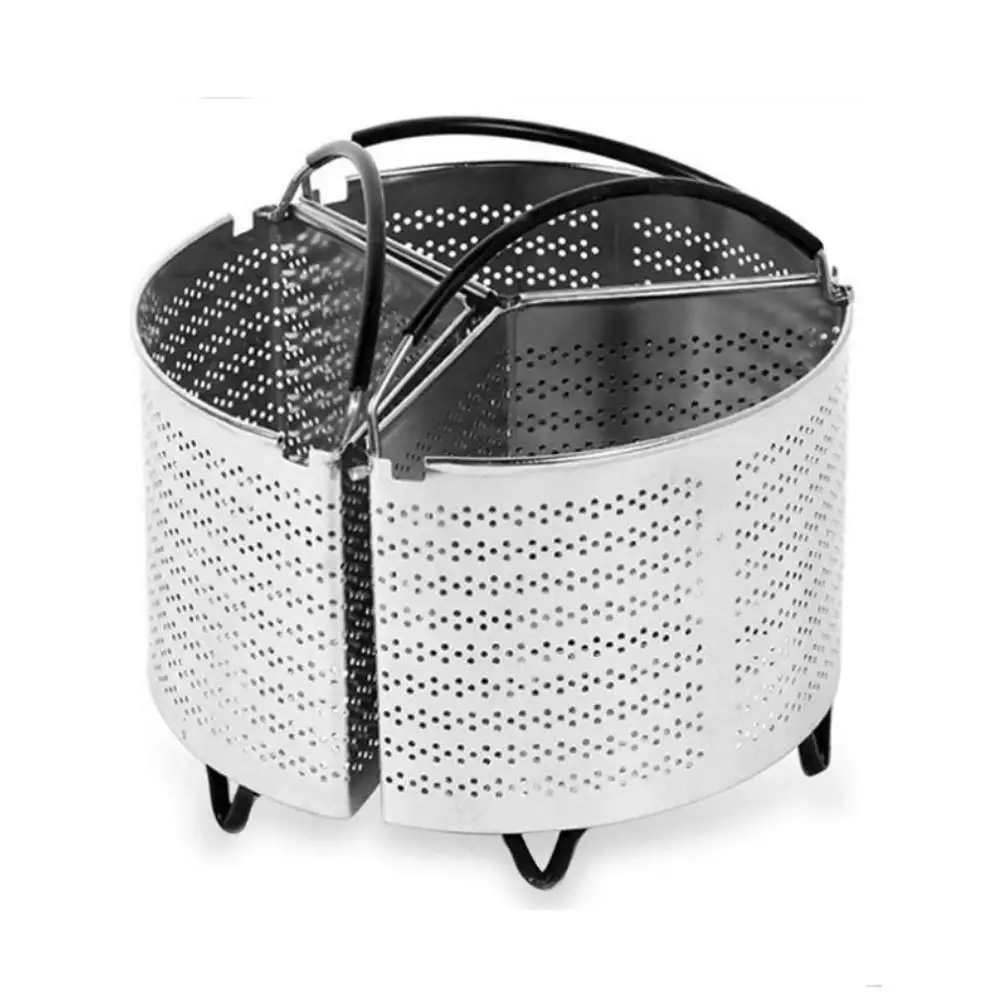 

Разделительная корзина из трех частей, треугольная Паровая корзина для пробивки отверстий, для многофункциональной скороварки