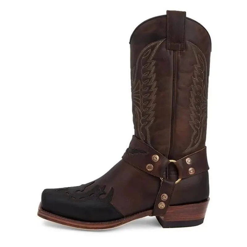 Женские сапоги до колена Осенняя женская обувь Зимняя Винтажная на плоской