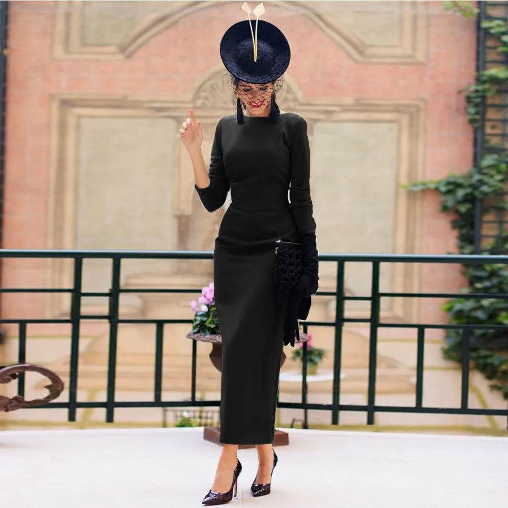 Женское платье с открытой спиной и высокой талией элегантное однотонное бантом