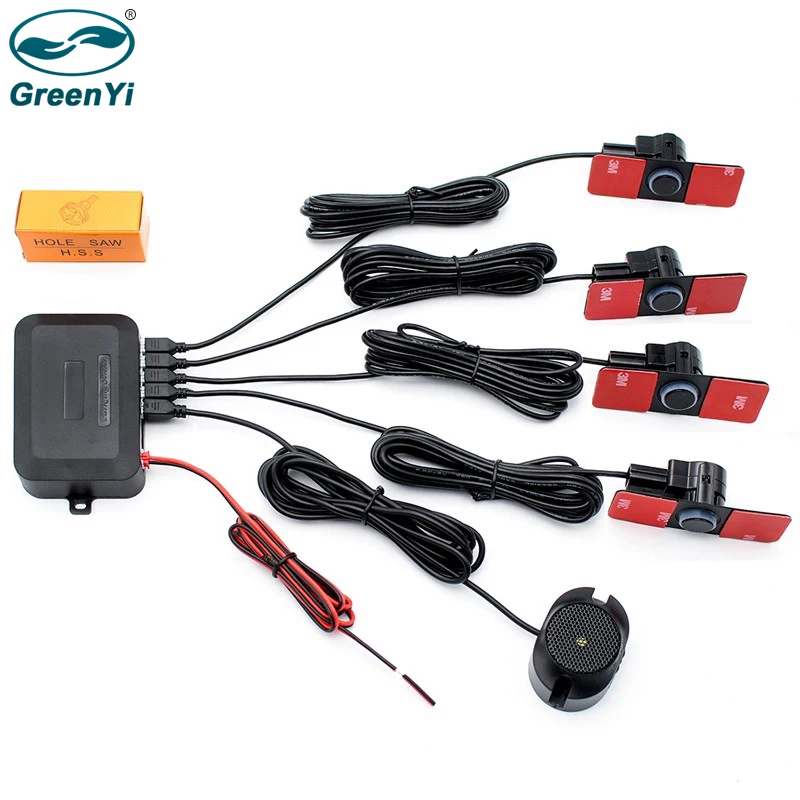 Парковочный датчик GreenYi радар парктроника с звуковым сигналом плоскими