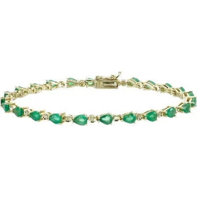 SARGON JEWELRY Браслет с изумрудами и бриллиантами из жёлтого золота | Украшения