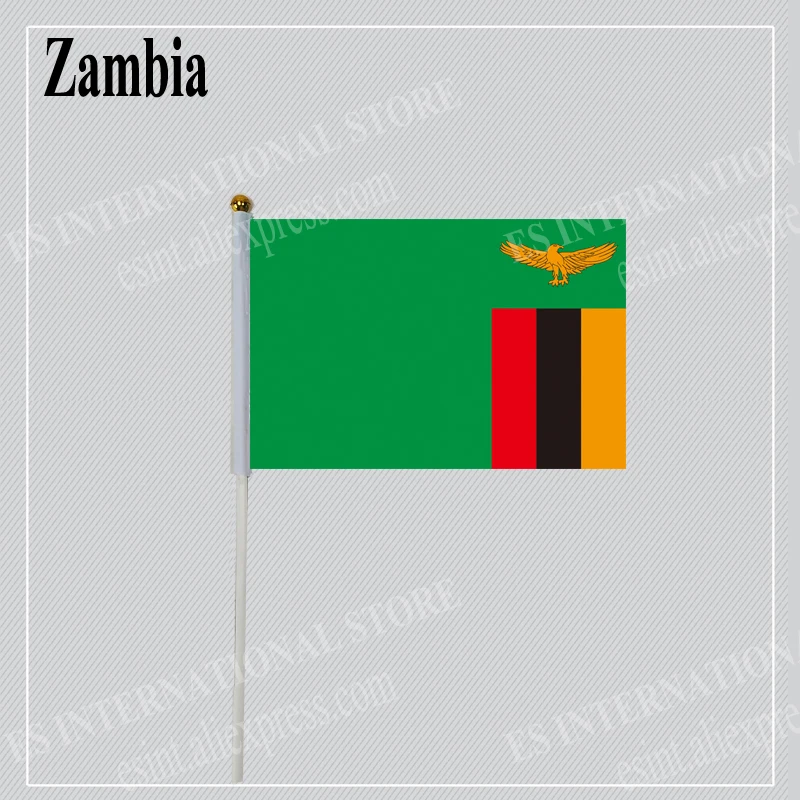 Ручной флаг с Македонией Замбией государственной страной Зимбабве размер 14*21 см