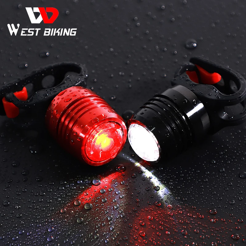 

WEST BIKING Waterproof LED Rear Light Bicycle USB Rechargeable 3-Mode Safety Warning Lightweight Cycling Bike Lamp Red Taillight