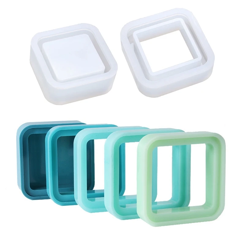 

1SET Silicone Multi-Layer Storage Box Mold Set Epoxy Resin Casting Multi-Purpose Stackable Flower Pot Organizer Molds Craft