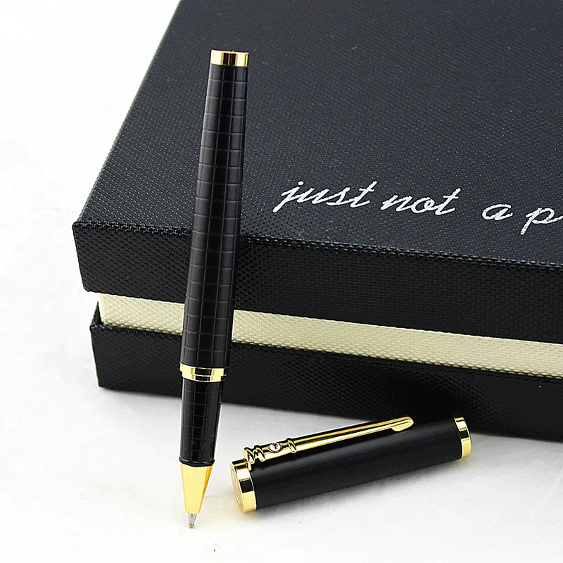 Шариковая ручка с черным и золотым зажимом 0 5 мм черными чернилами в подарочной