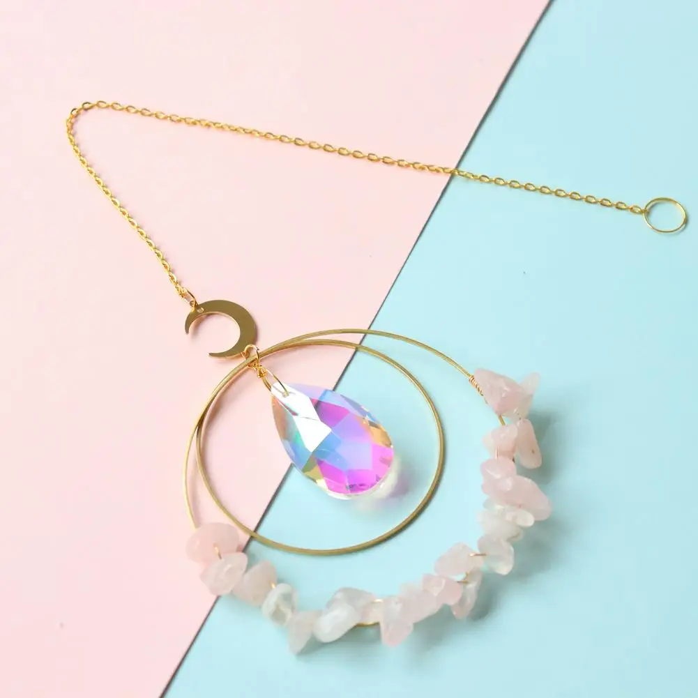 

Хрустальные звезды, луна, подвесной красочный светильник, Ловец Солнца, подвеска для сада, украшение для окна, колокольчик ветра, подарок дл...