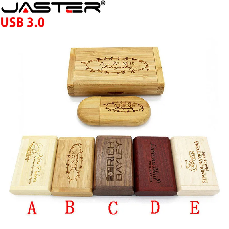 Деревянный USB-накопитель JASTER usb 3 0 (более 10 шт. бесплатного логотипа) 8 ГБ 16 32 64