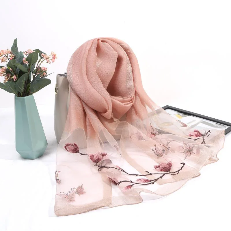 Новинка 2020 однотонный шарф с вышивкой женский многофункциональный шерстяной из