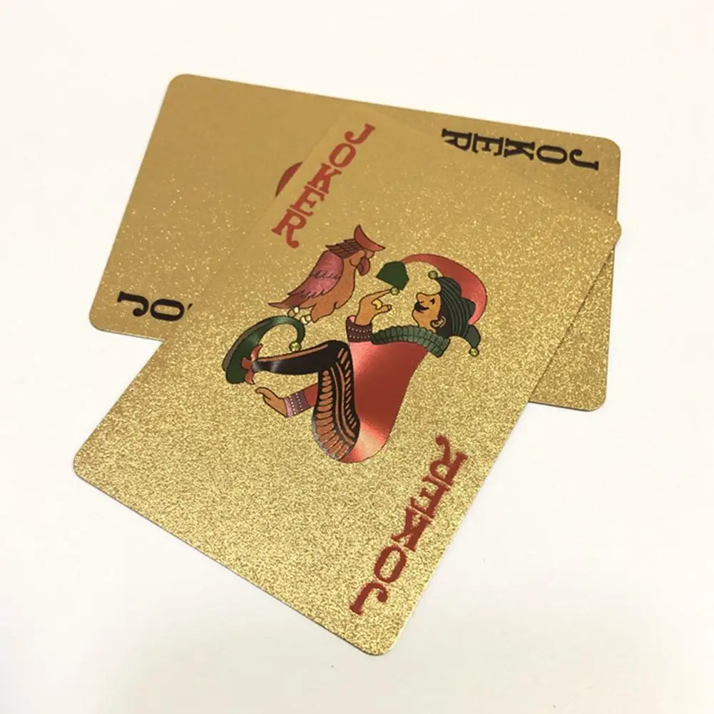 Горячая 24K золотые игральные карты для покера игра водонепроницаемая фольга покрытием Джокер игра в покер карты настольные игры Jeu De Carte 52 Cartes