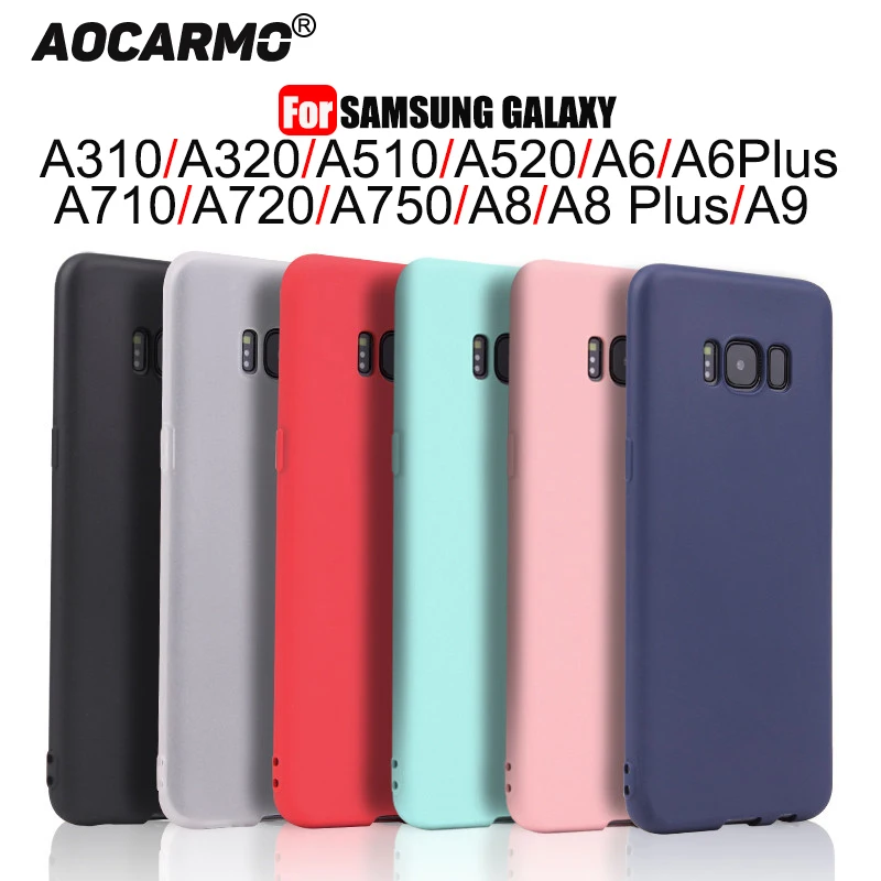 Мягкий противоударный матовый чехол для Samsung Galaxy A310, A320, A510, A520, A6, A710, A720, A750, A8 Plus, A9