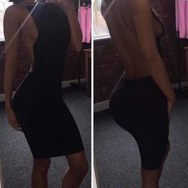 

Women Party Backless Sexy Bodycon Dresses Women Ladies Casual Summer Short Mini Dress Sleeveless