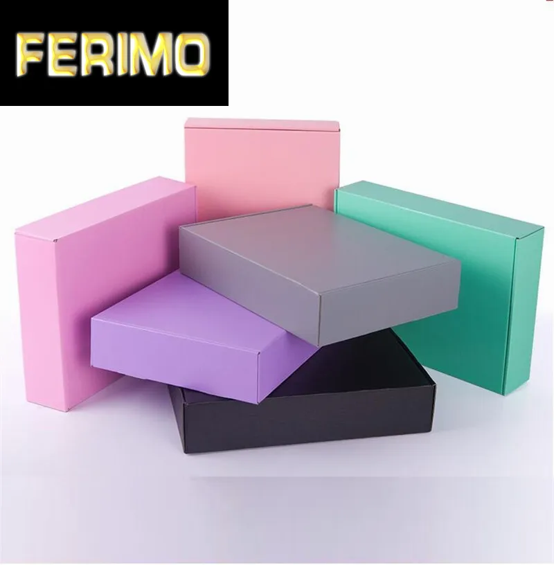 10 шт розовый/черный/зеленый/серый бумажная коробка гофрированная бумага