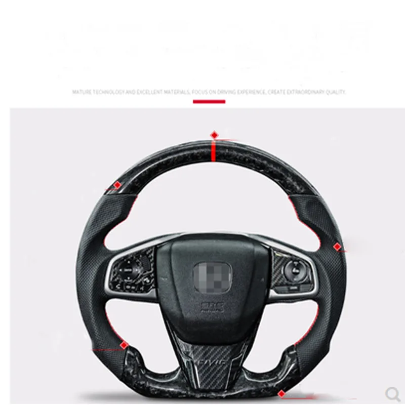 

Car accessories Customized Real Carbon Fiber LED Steering Wheel compatible For Honda Civic 2018-2020