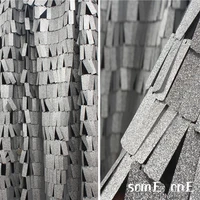 sequined mesh gauze fabric geometric square frosted silver diy background decor props skirts dress stage clothes designer fabric
