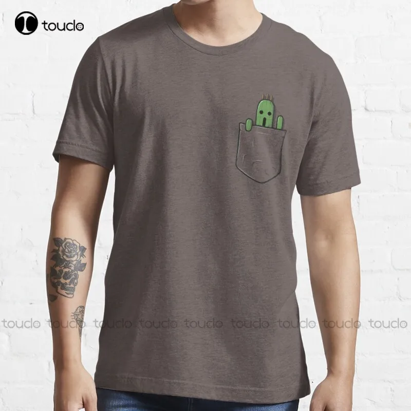 

New Little Pocket Cactuar T-Shirt Blue Shirt Cotton Tee Shirt S-5Xl Unisex