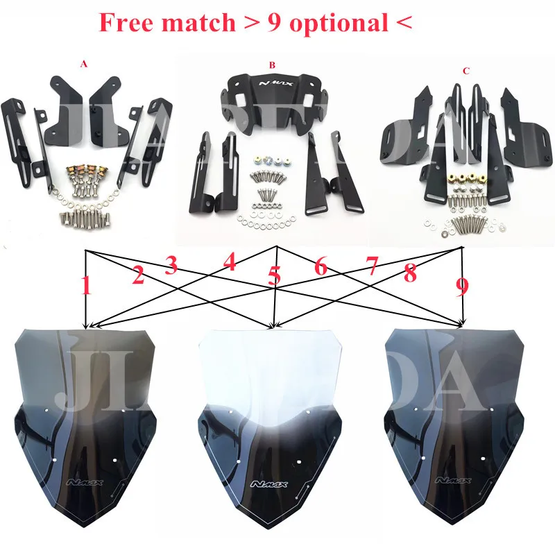 Модифицированный Мотоцикл nmax155 nmax выше 5 см ветровое стекло ветровые дефлекторы для YAMAHA nmax155 nmax 155 16-19