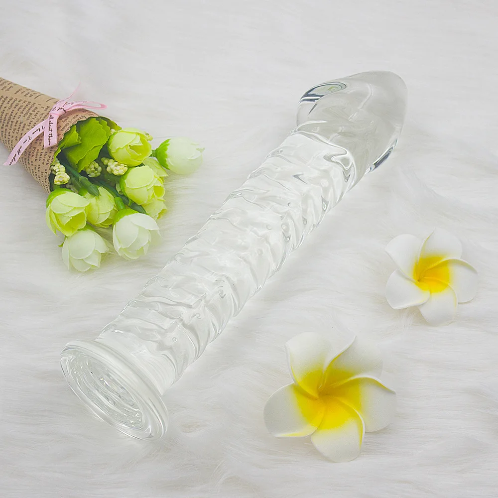 Большой хрустальный стеклянный фаллоимитатор искусственный пенис