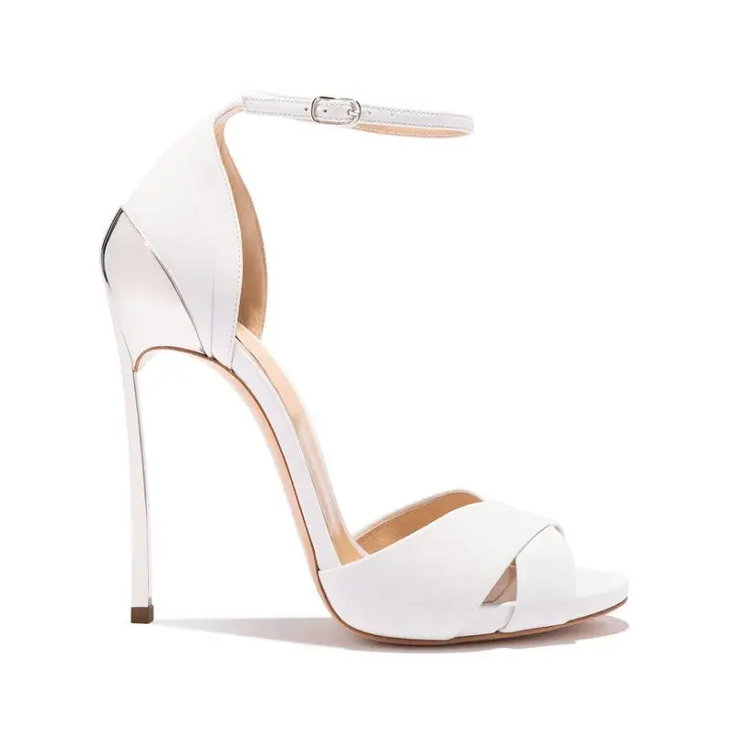 

Summer new style fish mouth Roman metal heel stiletto catwalk sandals banquet dress extra large fashion sequined women's shoes